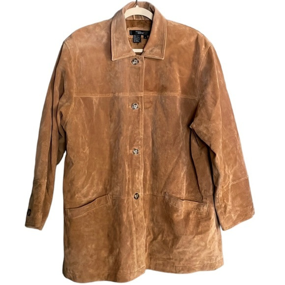 Boutique Europa‎ Long Leather Jacket Size Large (L) - Picture 1 of 13